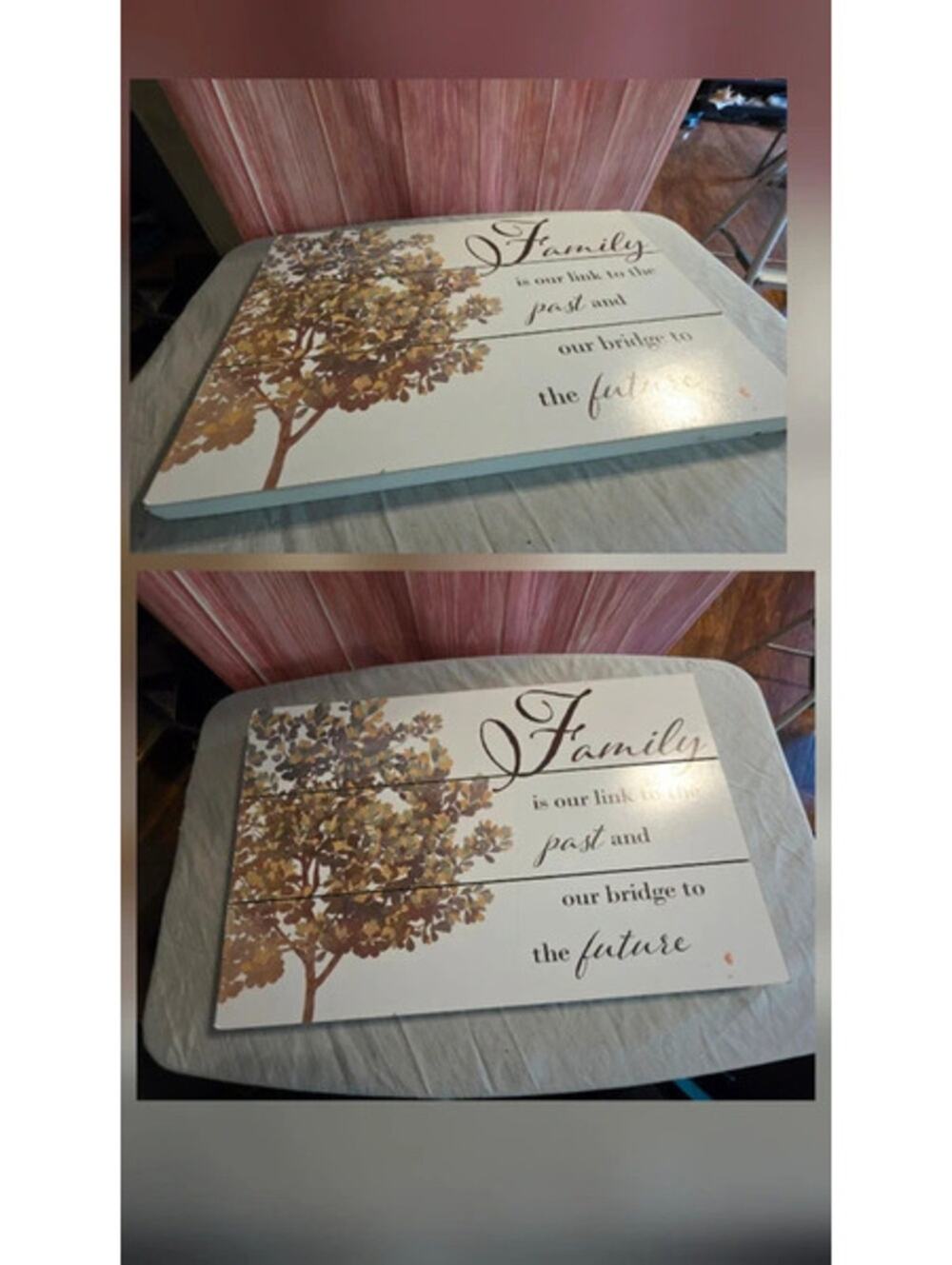Wooden Slat "Family Tree" Wall Sign - Inspirational Home Decor Plaque